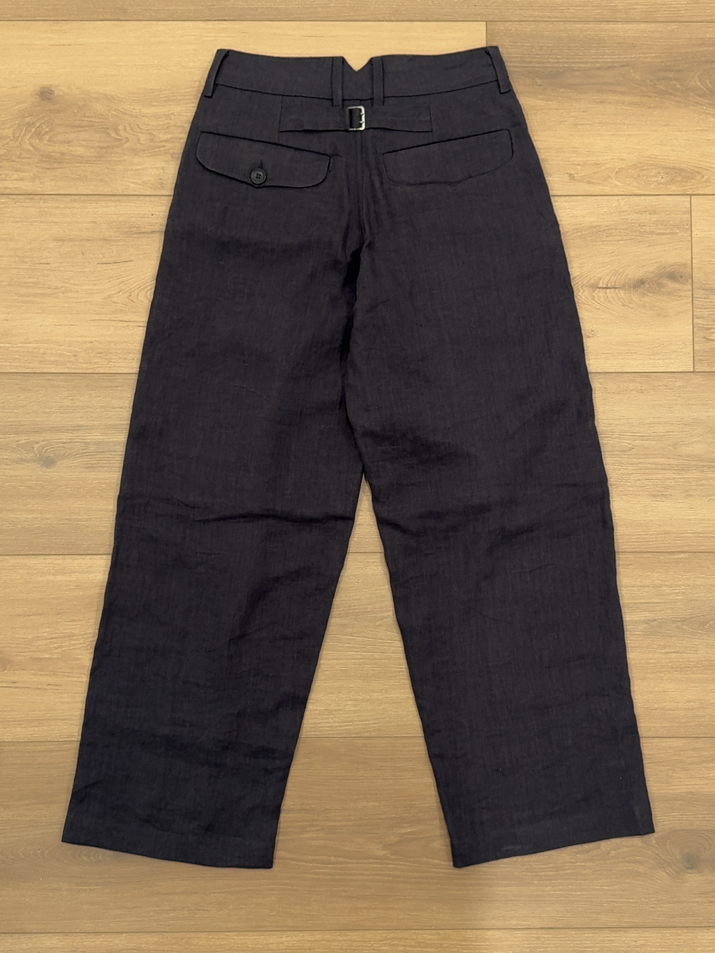 Box Pleat Linen Trousers