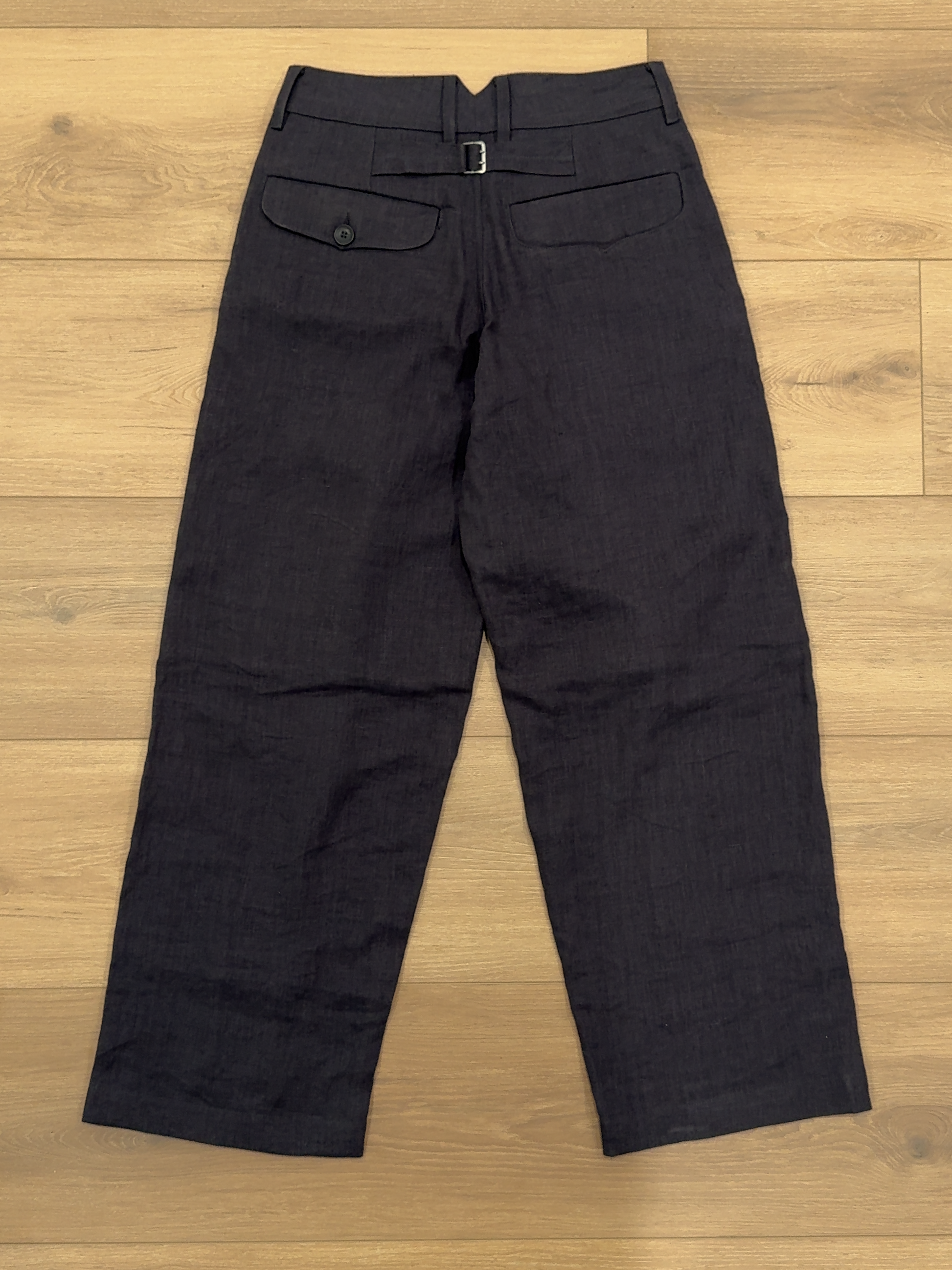 Box Pleat Linen Trousers