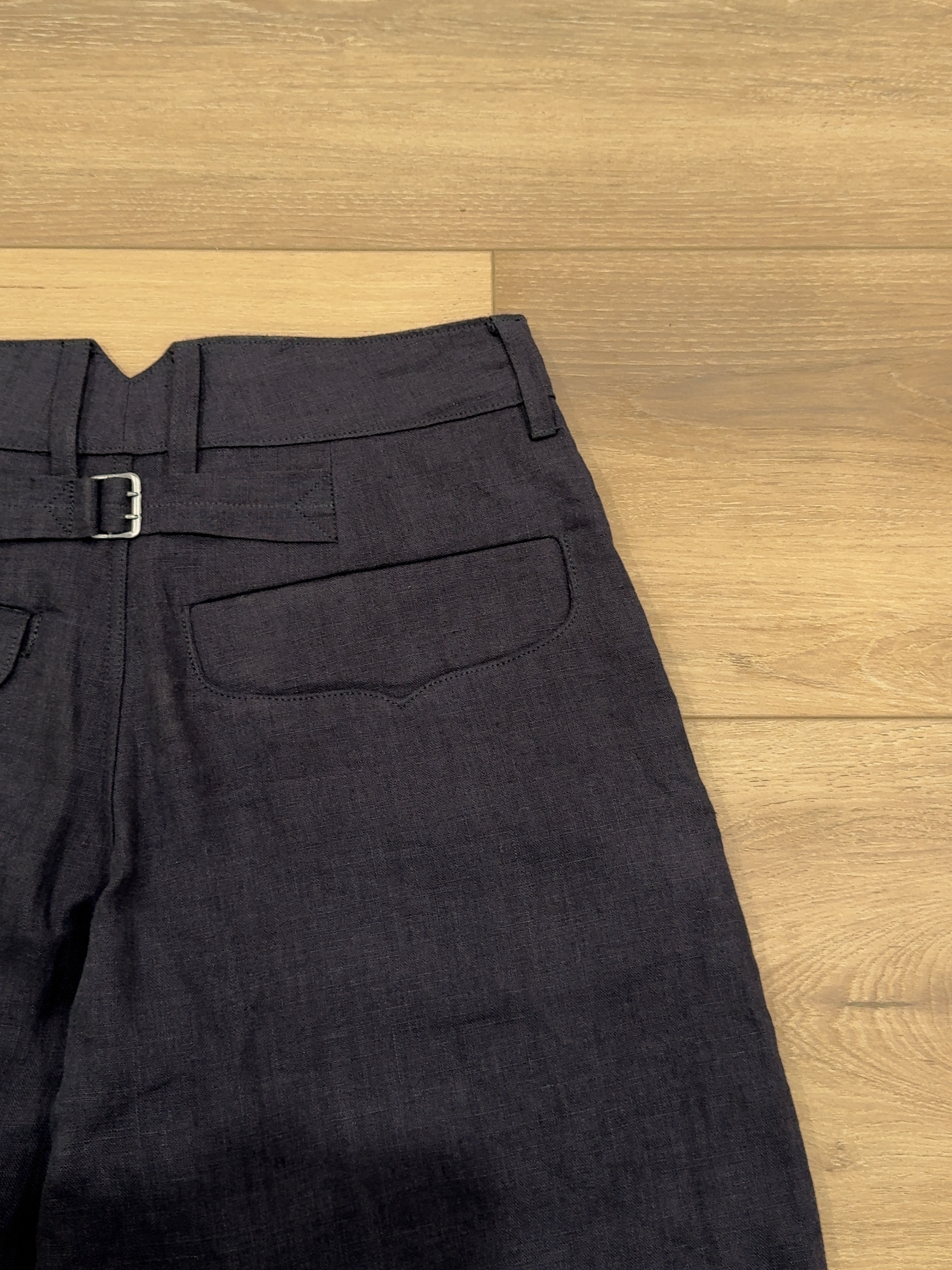 Box Pleat Linen Trousers